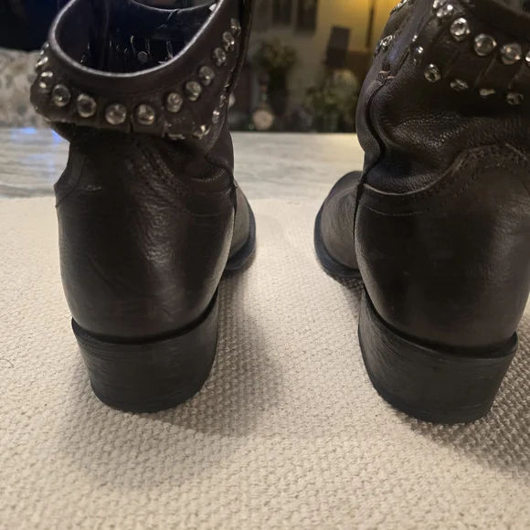 FRYE AND CO. Studded Dark Brown Ankle Boots - Picture 5 of 6